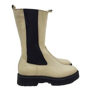 Kurt Geiger London STINT Cream Platform Tall Chelsea Knee Boots Size EUR 42